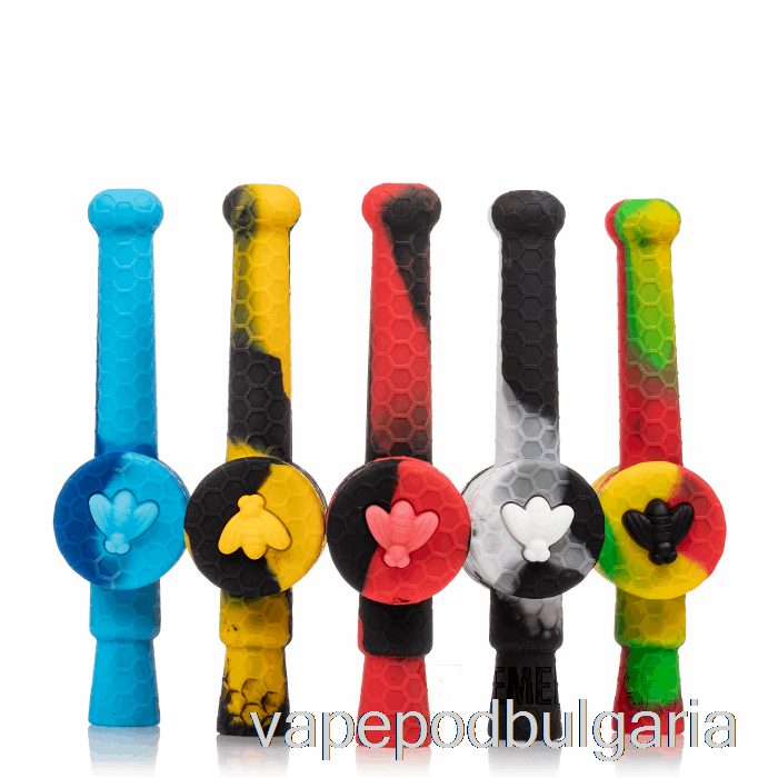 Vape Bulgaria Stratus Reclaimer Honey Dipper Silicone Dab Straw Black / Uv Slime (черно / Uv зелено)